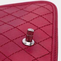 Pre Owned Chanel Red Medium Stitched Calfskin Citizen Flap
