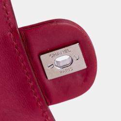 Pre Owned Chanel Red Medium Stitched Calfskin Citizen Flap