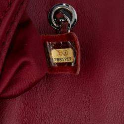 Pre Owned Chanel Red Medium Stitched Calfskin Citizen Flap