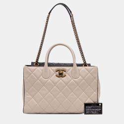 Pre Owned Chanel Brown Quilted Calfskin Portobello Satchel