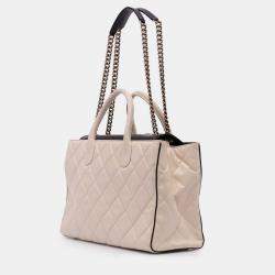 Pre Owned Chanel Brown Quilted Calfskin Portobello Satchel