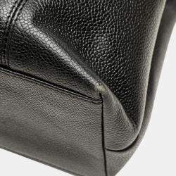 Pre Owned Chanel Black Caviar LAX Embroidered Logo Tote