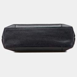 Pre Owned Chanel Black Caviar LAX Embroidered Logo Tote