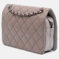 Pre Owned Chanel Brown Quilted Calfskin Day Trip Flap