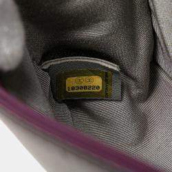 Pre Owned Chanel Purple Small Quilted Velvet Boy Flap