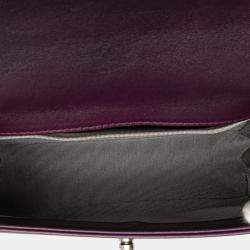 Pre Owned Chanel Purple Small Quilted Velvet Boy Flap