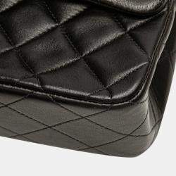 Pre Owned Chanel Black Small Classic Lambskin Double Flap