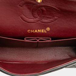 Pre Owned Chanel Black Small Classic Lambskin Double Flap
