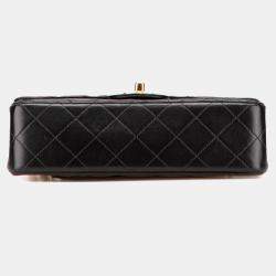 Pre Owned Chanel Black Small Classic Lambskin Double Flap