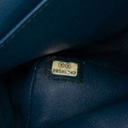 Pre Owned Chanel Blue Medium Classic Caviar Double Flap