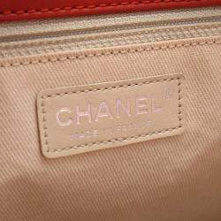 Pre Owned Chanel Red CC Quilted Lambskin Chain Tote