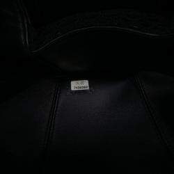 Pre Owned Chanel Black Lambskin and Satin Camellia Flower Evening Bag