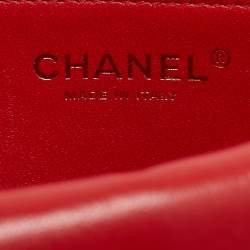 Pre Owned Chanel Red Quilted Jersey Diana Flap Bag