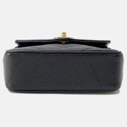 Pre Owned Chanel V Stitch Chain shoulder Bag Black Caviar Leather
