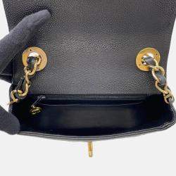 Pre Owned Chanel V Stitch Chain shoulder Bag Black Caviar Leather