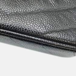 Pre Owned Chanel V Stitch Chain shoulder Bag Black Caviar Leather
