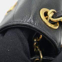 Pre Owned Chanel V Stitch Chain shoulder Bag Black Caviar Leather
