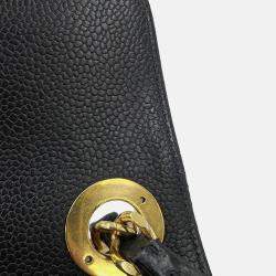 Pre Owned Chanel V Stitch Chain shoulder Bag Black Caviar Leather
