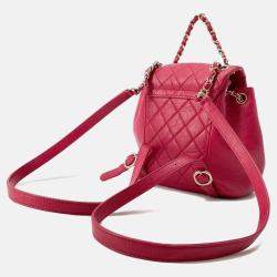 Pre Owned Chanel Dumas Backpack Magenta Leather