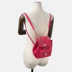 Pre Owned Chanel Dumas Backpack Magenta Leather