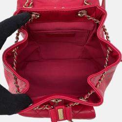 Pre Owned Chanel Dumas Backpack Magenta Leather