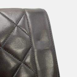 Pre Owned Chanel Diana Chain shoulder Bag Black Lambskin