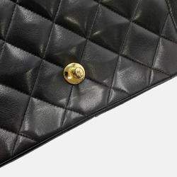Pre Owned Chanel Diana Chain shoulder Bag Black Lambskin