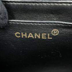 Pre Owned Chanel Mademoiselle Single Flap Chain Shoulder Bag Black Caviar Leather Size 30