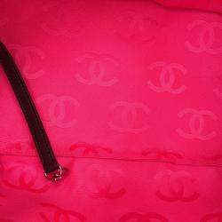 Pre Owned Chanel Cambon Line Tote Bag Black Leather Size Large