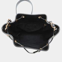 Pre Owned Chanel Deauvilleshoulder Bag Black Calf Leather