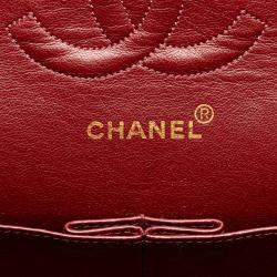 Pre Owned Chanel Black Medium Classic Lambskin Double Flap