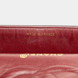 Pre Owned Chanel Black Medium Classic Lambskin Double Flap