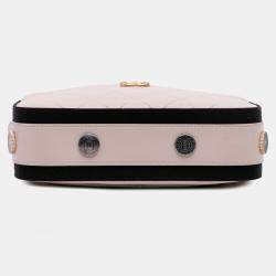 Pre Owned Chanel Pink Calfskin Grosgrain Stitched Button Up Camera Case