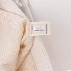 Pre Owned Chanel White Quilted Calfskin Pearl CC Accordion Flap