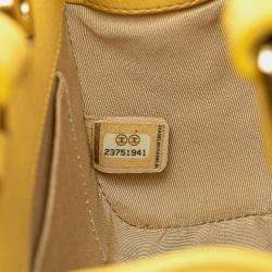 Pre Owned Chanel Yellow Mini Calfskin Label Click Shopping Tote