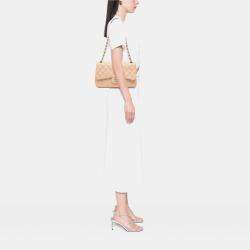 Pre Owned Chanel Beige Jumbo Classic Lambskin Double Flap