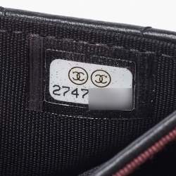 Pre Owned Chanel Black Quilted Leather CC Compact Wallet