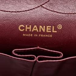 Pre Owned حقيبة شانيل كلاسيك 227 ريشيو 2.55 جلد مجعد أسود مبطن بقلاب