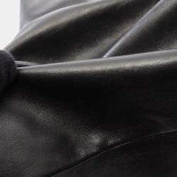 Pre Owned Chanel Black Lambskin Camellia Handbag