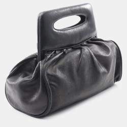 Pre Owned Chanel Black Lambskin Camellia Handbag