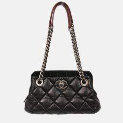 Pre Owned Chanel Tote Bag Black Calfskin Tote Handbag