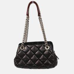 Pre Owned Chanel Tote Bag Black Calfskin Tote Handbag