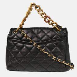 Pre Owned Chanel 2way Black Lambskin Handbag