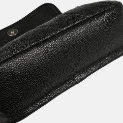 Pre Owned Chanel Shoulder Bag Black Calfskin Shoulder Bag