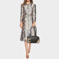 Pre Owned Chanel Cacao/Beige Quilted Leather Cambon Ligne Bowler Bag