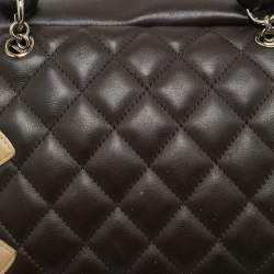 Pre Owned Chanel Cacao/Beige Quilted Leather Cambon Ligne Bowler Bag