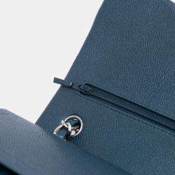 Pre Owned Chanel Blue Jumbo Classic Iridescent Caviar Double Flap