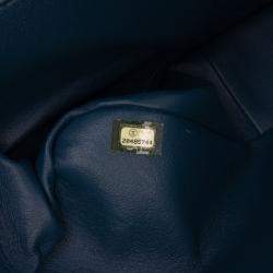 Pre Owned Chanel Blue Jumbo Classic Iridescent Caviar Double Flap