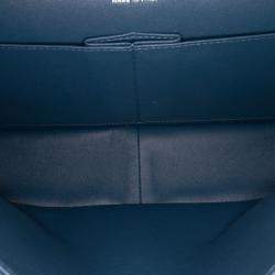 Pre Owned Chanel Blue Jumbo Classic Iridescent Caviar Double Flap
