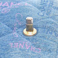 Pre Owned Chanel Blue Mini Rectangular Quilted Denim Mood Flap